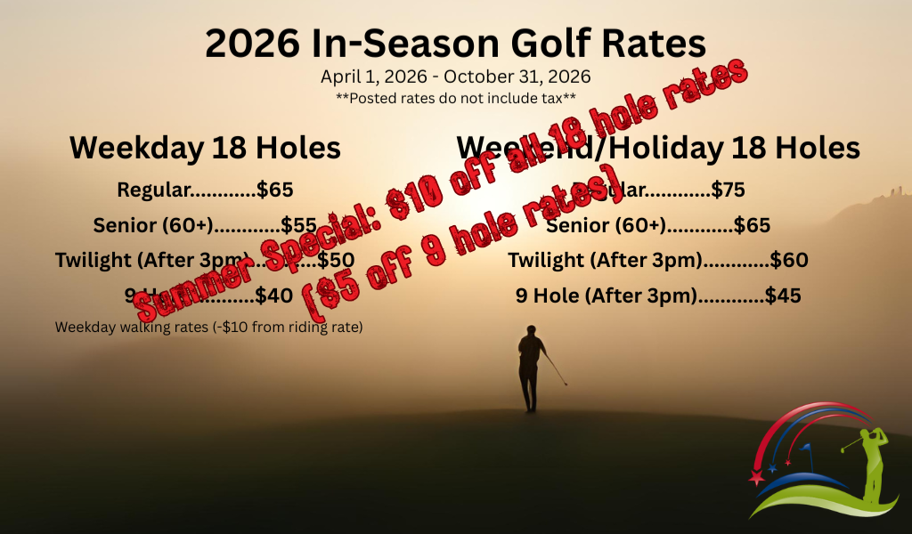 2026 In Season Golf Rates UPDATED AUG