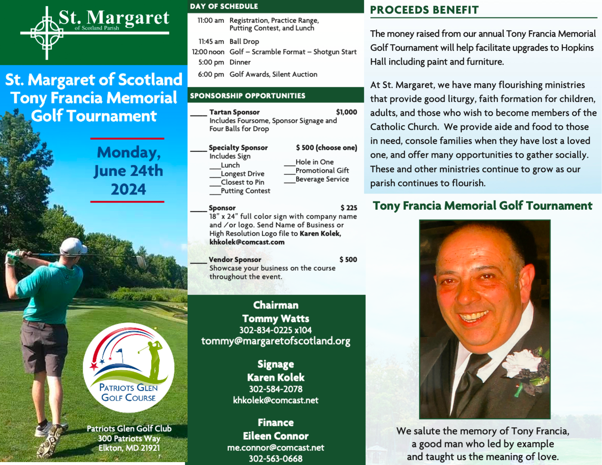 St. Margaret of Scotland Tony Francia Memorial Golf Tournament ...